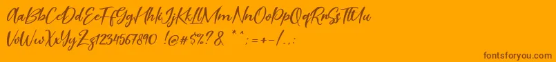 Scarlet Pen Font – Brown Fonts on Orange Background