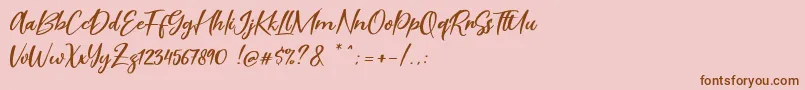 Scarlet Pen Font – Brown Fonts on Pink Background