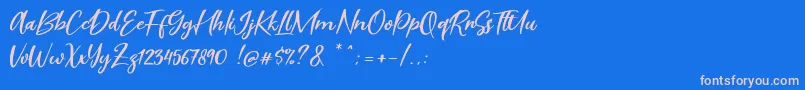 Scarlet Pen Font – Pink Fonts on Blue Background