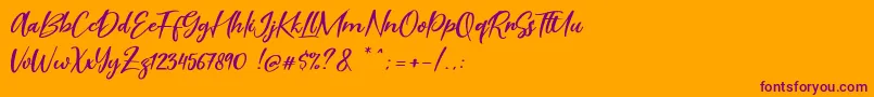 Scarlet Pen Font – Purple Fonts on Orange Background