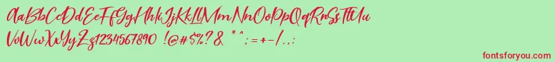 Scarlet Pen Font – Red Fonts on Green Background