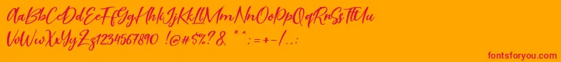 Scarlet Pen Font – Red Fonts on Orange Background