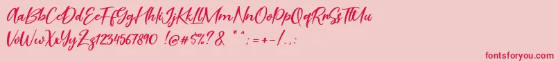 Scarlet Pen Font – Red Fonts on Pink Background