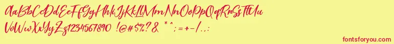 Scarlet Pen Font – Red Fonts on Yellow Background