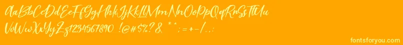Scarlet Pen Font – Yellow Fonts on Orange Background