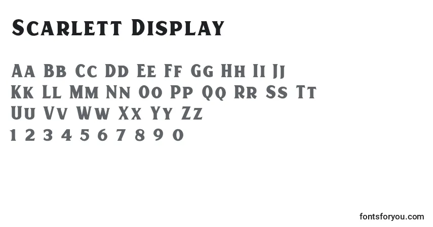 A fonte Scarlett Display – alfabeto, números, caracteres especiais