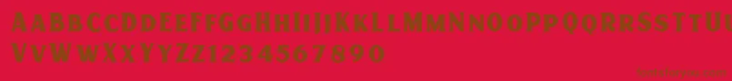 Scarlett Display Font – Brown Fonts on Red Background