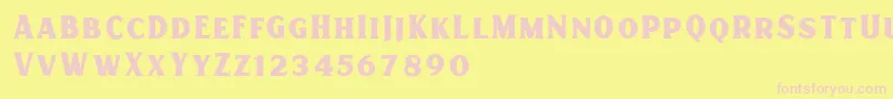 Scarlett Display Font – Pink Fonts on Yellow Background