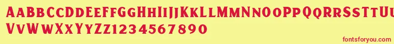Scarlett Display Font – Red Fonts on Yellow Background