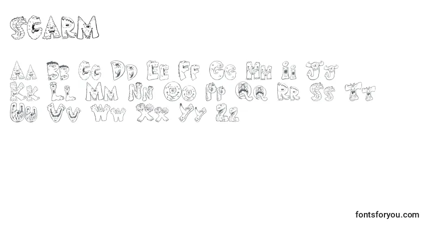 Шрифт SCARM    (139729) – алфавит, цифры, специальные символы