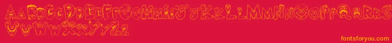 SCARM    Font – Orange Fonts on Red Background
