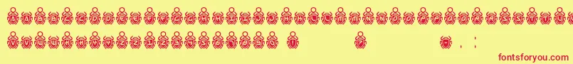 SCARO-Schriftart – Rote Schriften auf gelbem Hintergrund