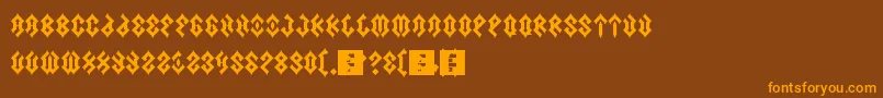 Scars-Schriftart – Orangefarbene Schriften auf braunem Hintergrund