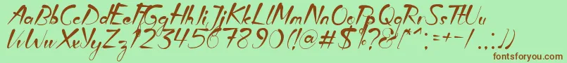 ScaryNight Font – Brown Fonts on Green Background