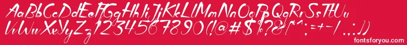 ScaryNight Font – White Fonts on Red Background