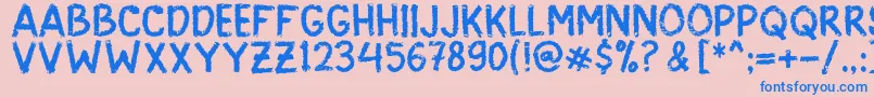 ScarySign Font – Blue Fonts on Pink Background