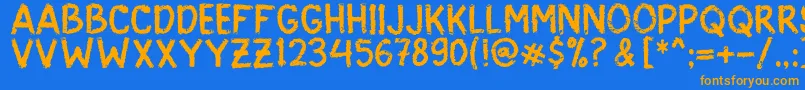 ScarySign Font – Orange Fonts on Blue Background