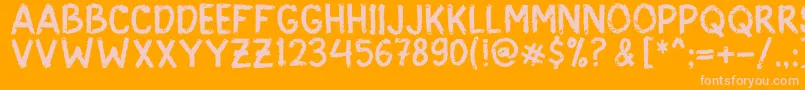 Fonte ScarySign – fontes rosa em um fundo laranja