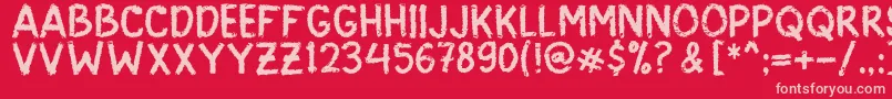 ScarySign Font – Pink Fonts on Red Background