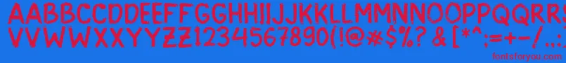 ScarySign Font – Red Fonts on Blue Background