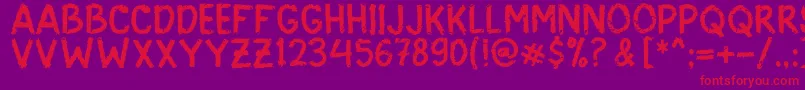 ScarySign Font – Red Fonts on Purple Background