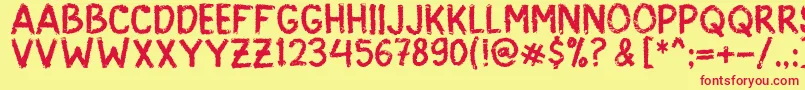 ScarySign Font – Red Fonts on Yellow Background