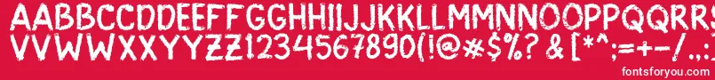 ScarySign Font – White Fonts on Red Background