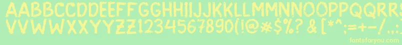 ScarySign Font – Yellow Fonts on Green Background