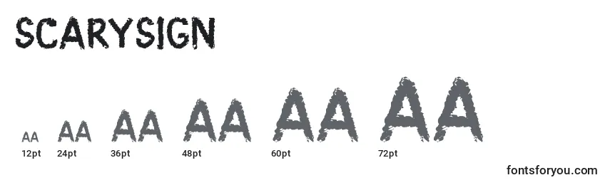 ScarySign Font Sizes