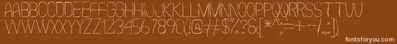 Scarythin St Font – Pink Fonts on Brown Background