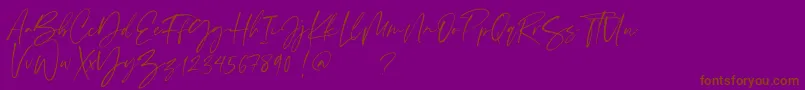 Scatter ink-Schriftart – Braune Schriften auf violettem Hintergrund