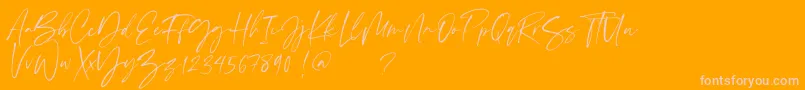 Scatter ink-Schriftart – Rosa Schriften auf orangefarbenem Hintergrund