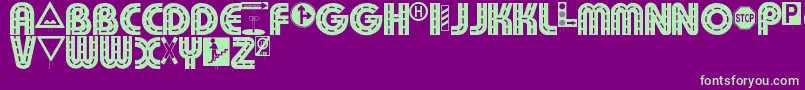 Schilderwald alt Font – Green Fonts on Purple Background