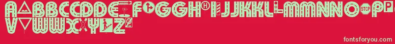 Schilderwald alt Font – Green Fonts on Red Background