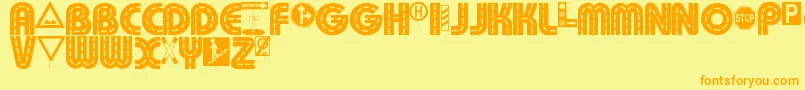 Schilderwald alt Font – Orange Fonts on Yellow Background
