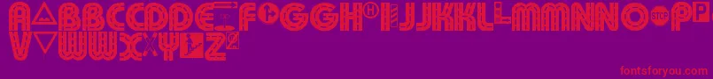 Fonte Schilderwald alt – fontes vermelhas em um fundo violeta