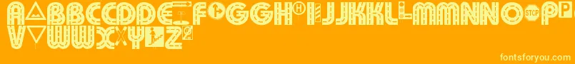 Schilderwald alt Font – Yellow Fonts on Orange Background