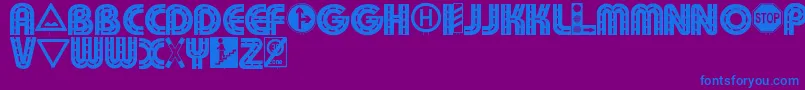 Schilderwald Font – Blue Fonts on Purple Background