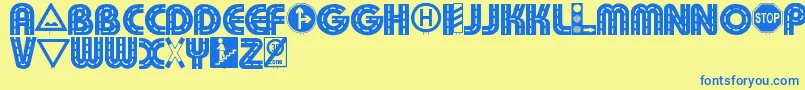 Schilderwald Font – Blue Fonts on Yellow Background