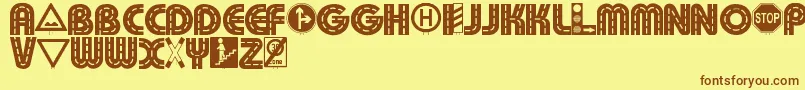 Schilderwald Font – Brown Fonts on Yellow Background