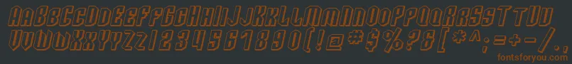SfArcheryBlackScShadedOblique Font – Brown Fonts on Black Background