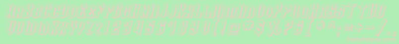 SfArcheryBlackScShadedOblique Font – Pink Fonts on Green Background