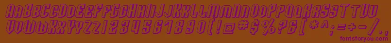 SfArcheryBlackScShadedOblique Font – Purple Fonts on Brown Background