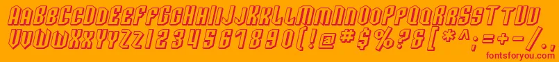 SfArcheryBlackScShadedOblique Font – Red Fonts on Orange Background
