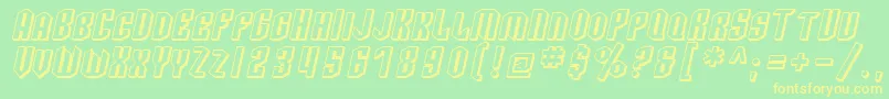 SfArcheryBlackScShadedOblique Font – Yellow Fonts on Green Background