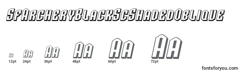 SfArcheryBlackScShadedOblique Font Sizes