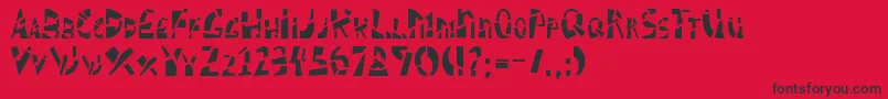 フォントSCHIZM   – 赤い背景に黒い文字
