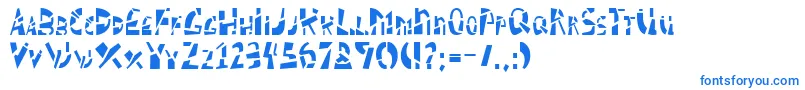 Fonte SCHIZM   – fontes azuis em um fundo branco