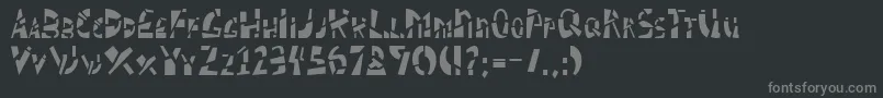 SCHIZM  -fontti – harmaat kirjasimet mustalla taustalla