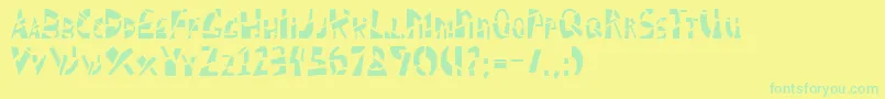 フォントSCHIZM   – 黄色い背景に緑の文字